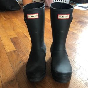 Black hunter rainboots